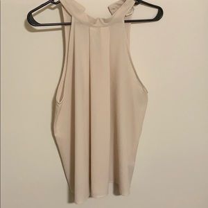 Cream/White Turtle Neck Style Tank